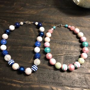 2 girl’s chunky beaded necklaces